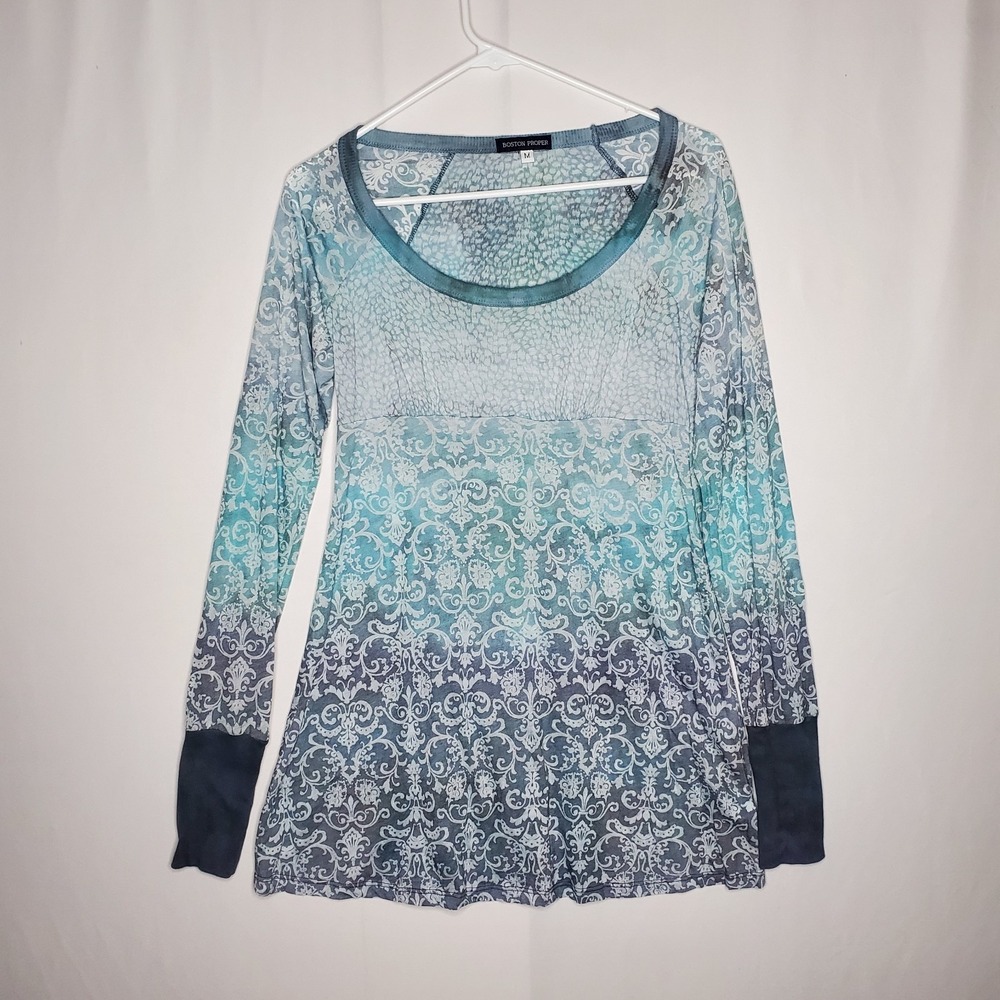Boston Proper Vtg‎ Y2K Burnout Empire Long Sleeve Fairy Grunge 90s Romantic
